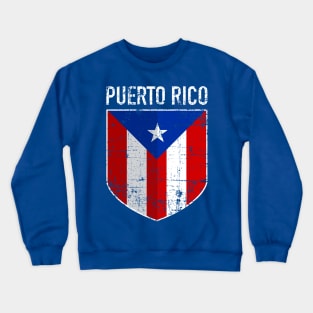 puerto rico - shield grunge design Crewneck Sweatshirt